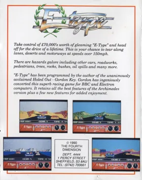 E Type (1990)(The Fourth Dimension) box cover back